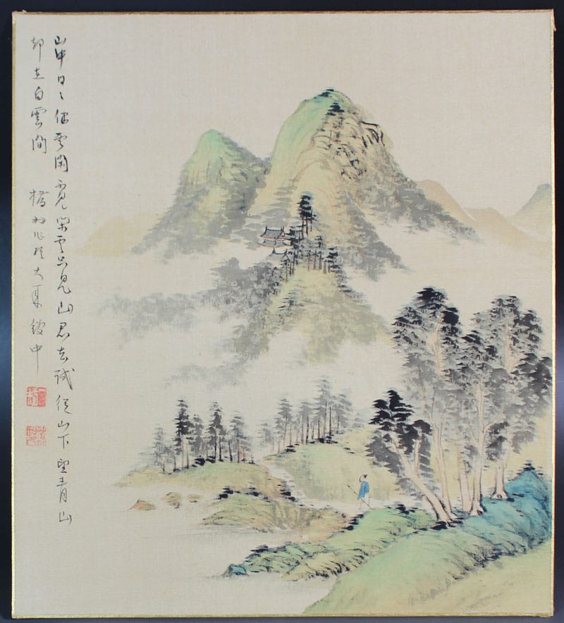 青緑山水（色紙）