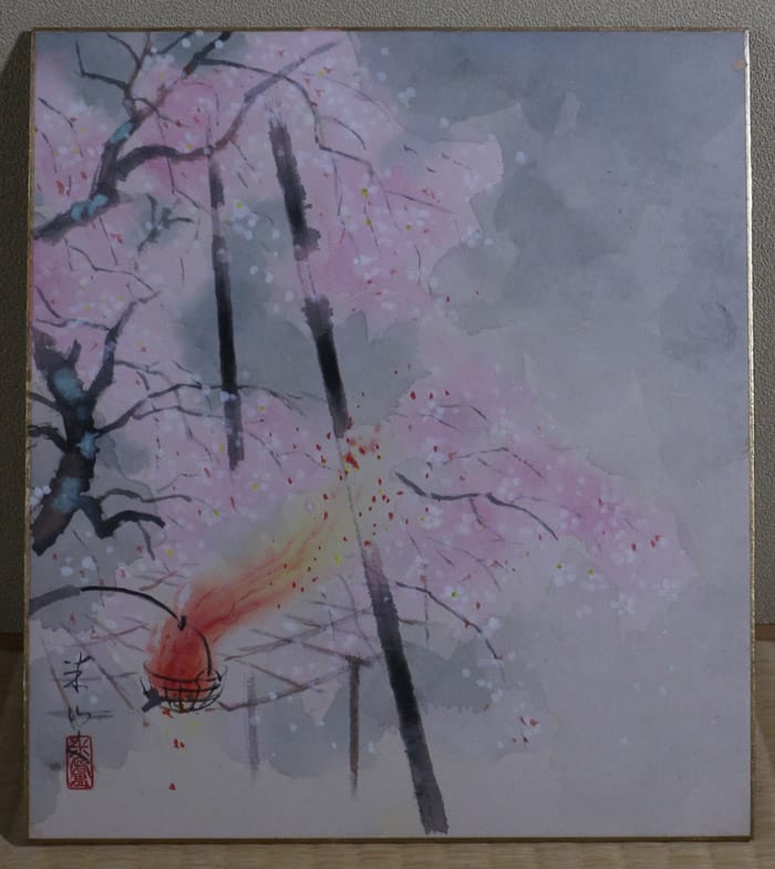 夜桜（色紙）