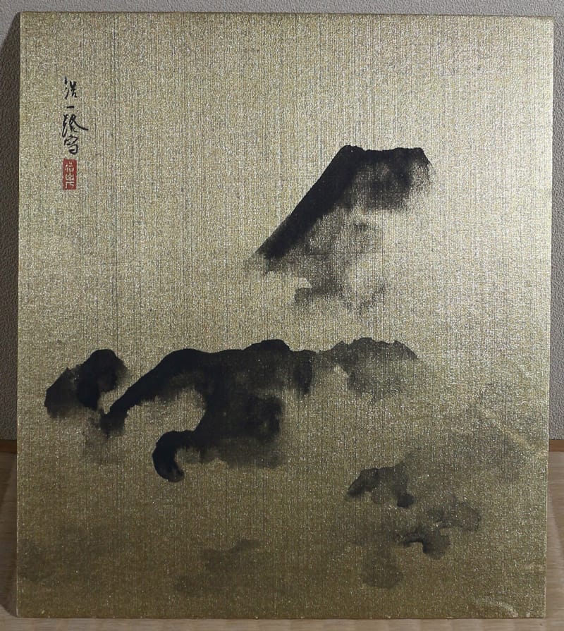 富士遠望(色紙)