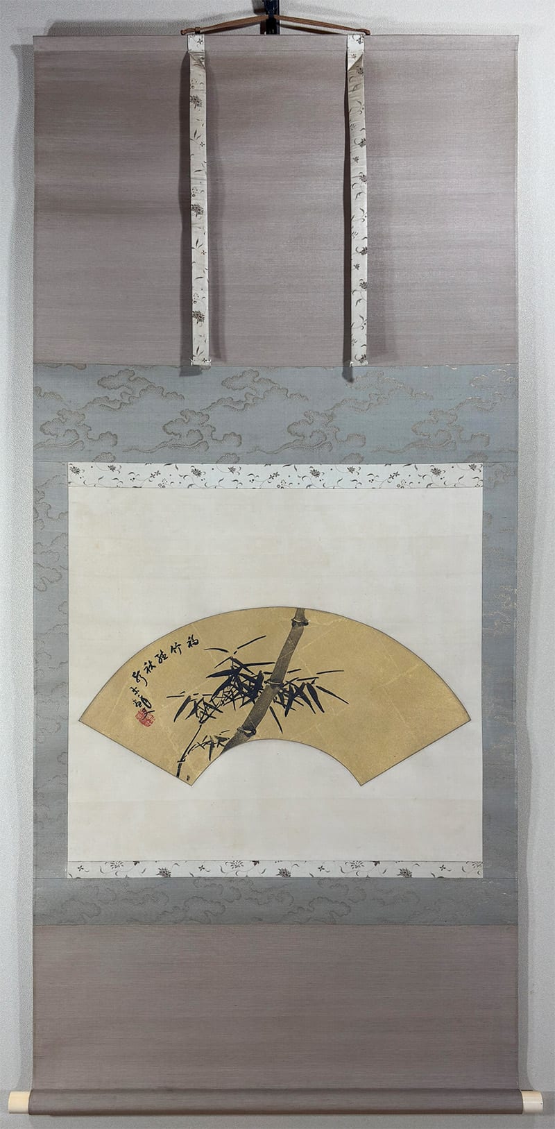 水墨若竹（扇面）