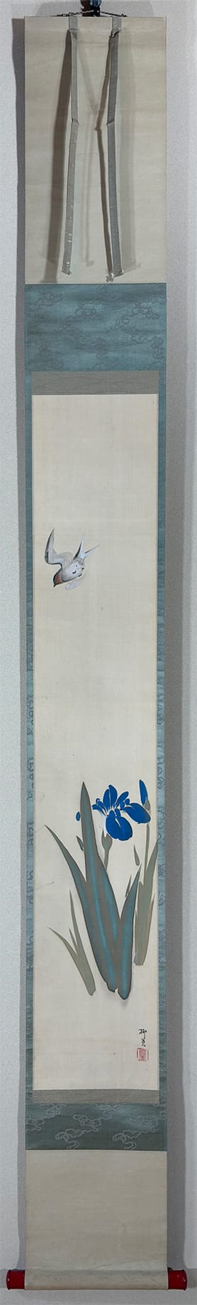 燕子花（かきつばた）に燕｜小幅