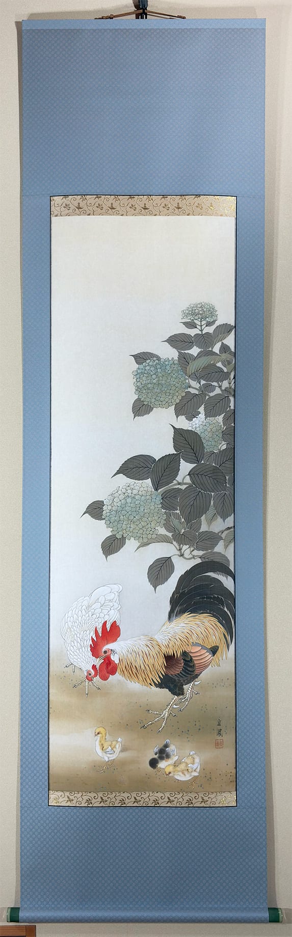 紫陽花双鶏