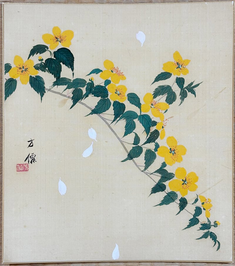 山吹に桜｜色紙｜【貼り替え済】