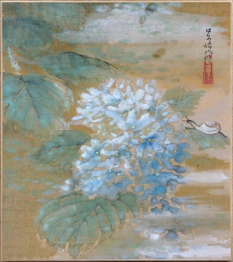 紫陽花|色紙|【貼り替え済】