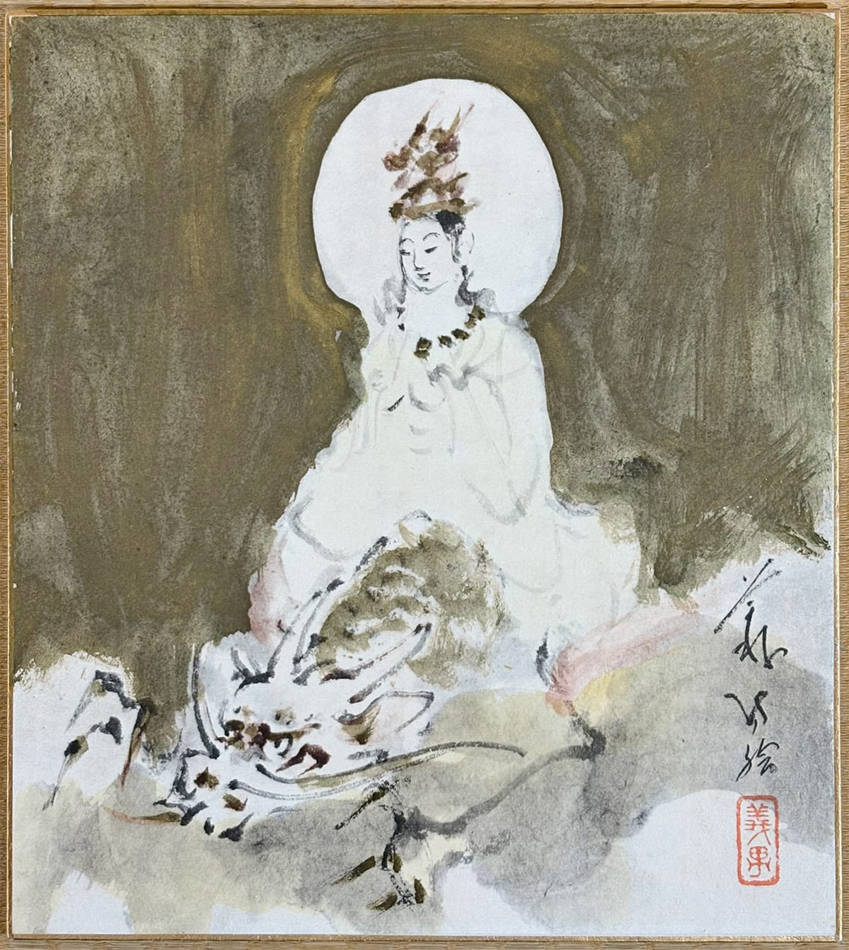龍上観音|色紙