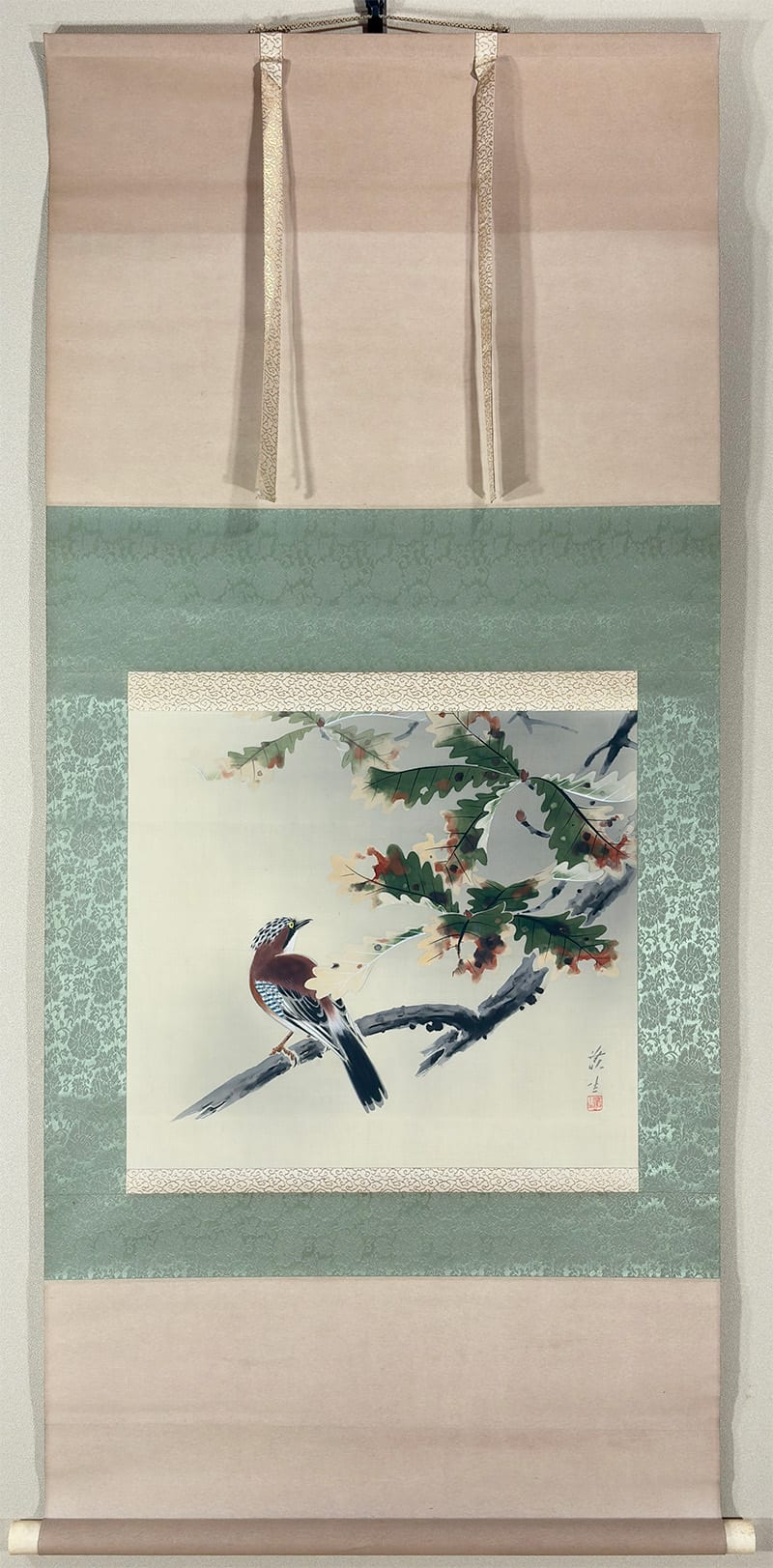 柏に橿鳥（かけす）