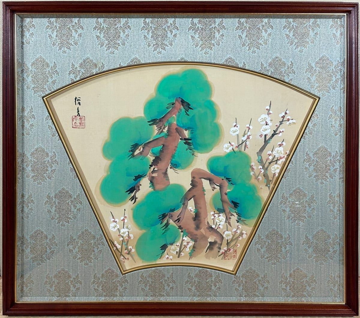 蒼松梅花｜額（扇面）