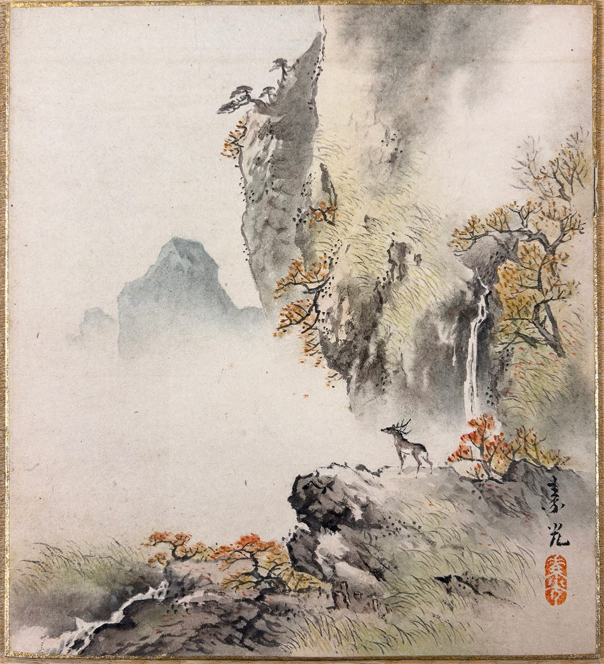 秋景孤鹿｜色紙