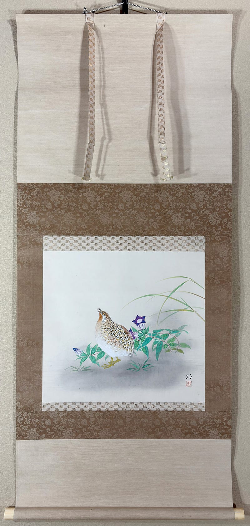 土佐守藤原光孚　双鶴図　掛け軸　絹本　箱無し　書画　骨董品、美術品 土佐光孚の取扱い作品｜古美術・掛け軸の販売・買取・鑑定-松本