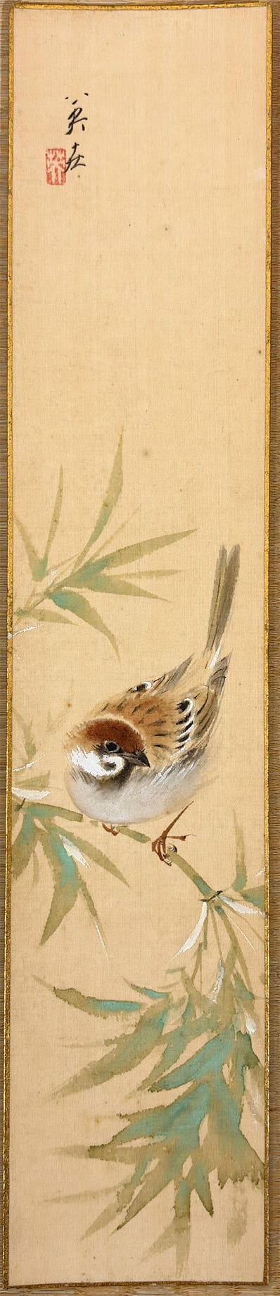 竹に雀｜広幅短冊