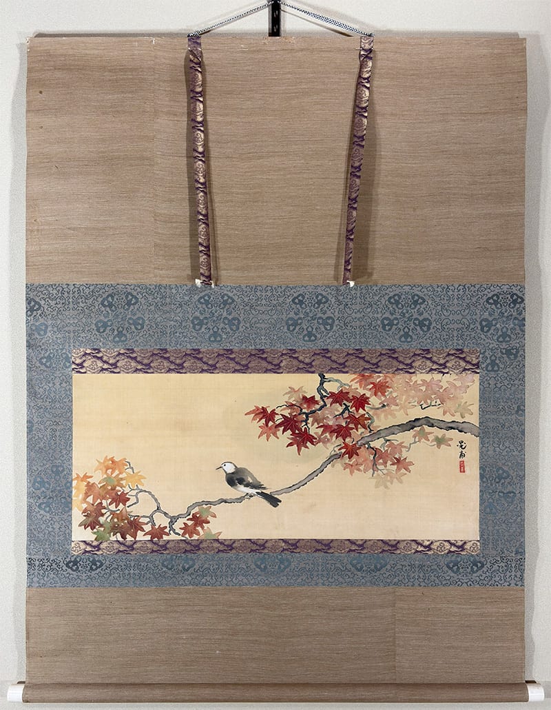 紅葉小禽｜大幅横