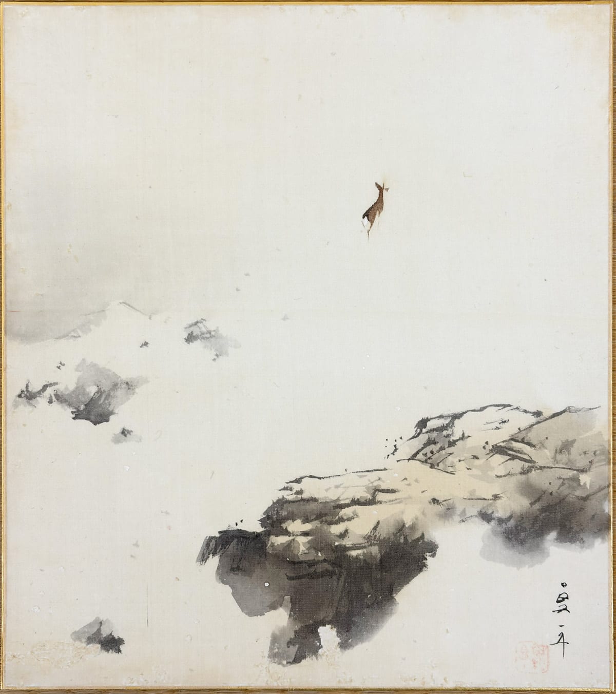 雪景孤鹿｜色紙