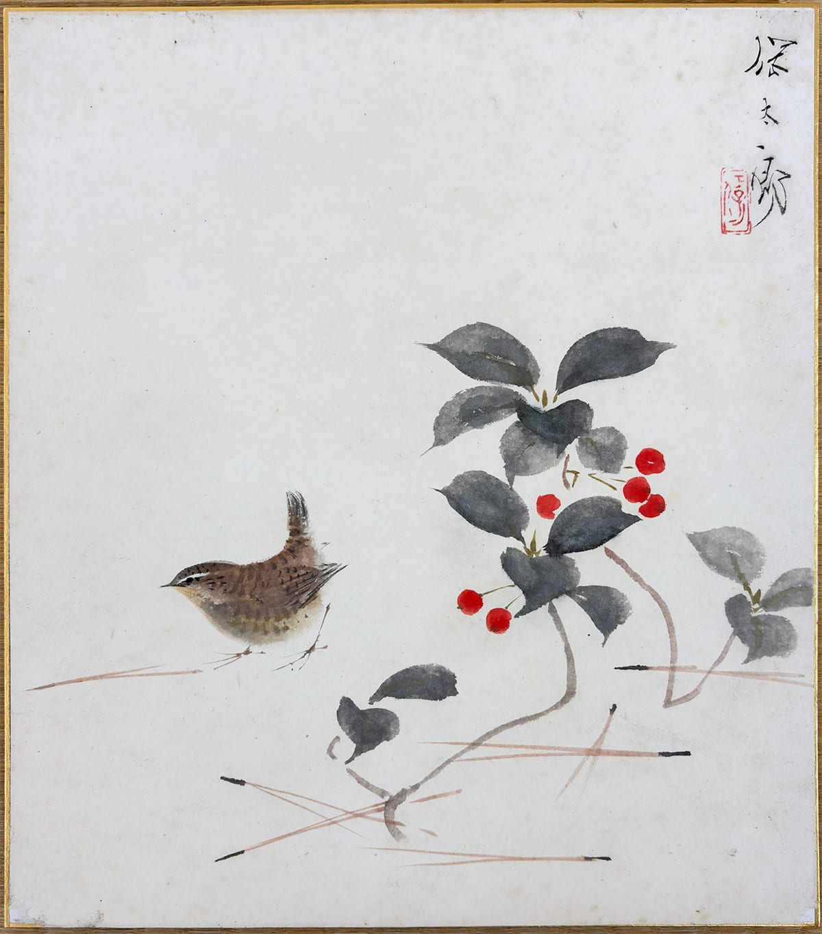 ヤブコウジ（別名: 十両）｜色紙