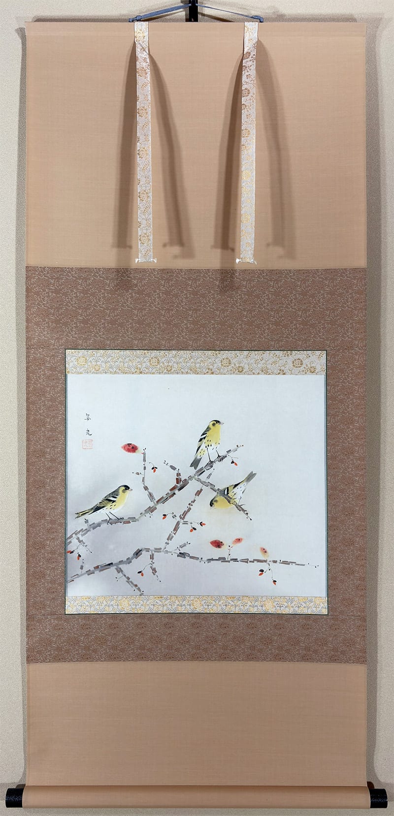 冬日（錦木にマヒワ）