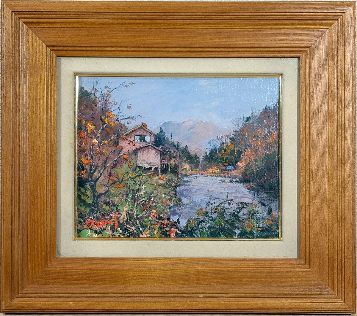 出雲の秋 [立久恵峡]｜額（油彩・F3号）