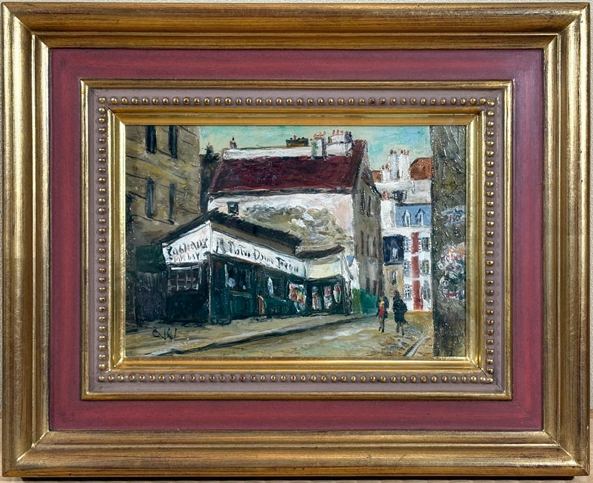 モンマルトルの路地｜額（油彩・SM）