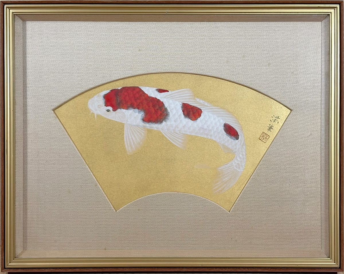 鯉（扇面）｜額
