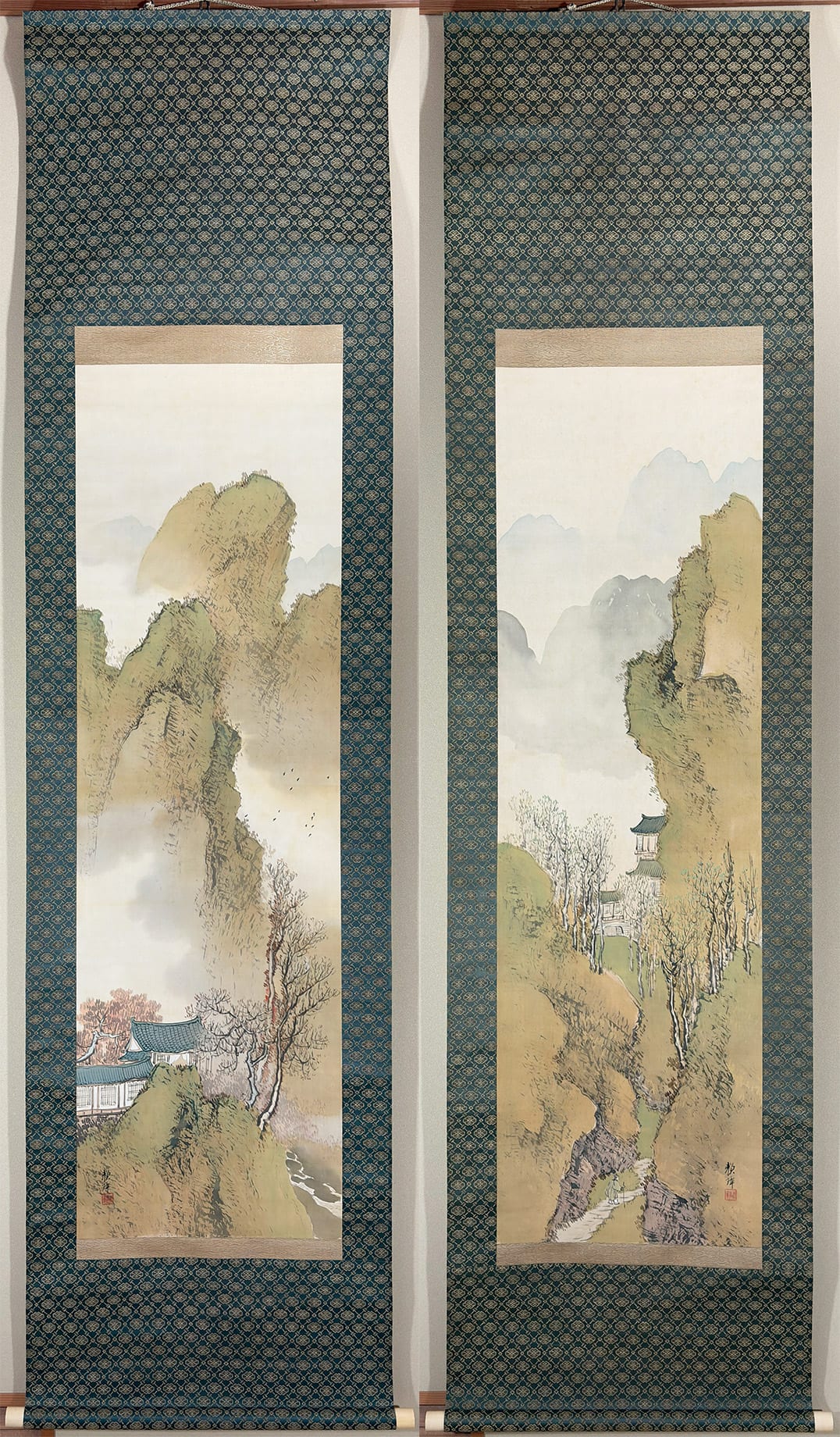 春秋山水｜双幅