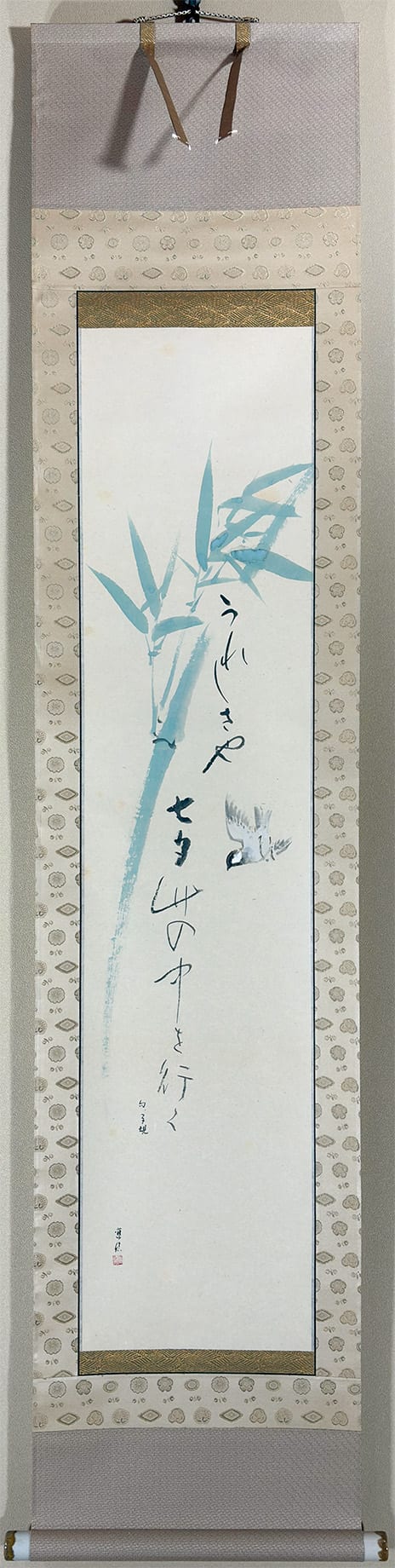 竹に雀（俳画）