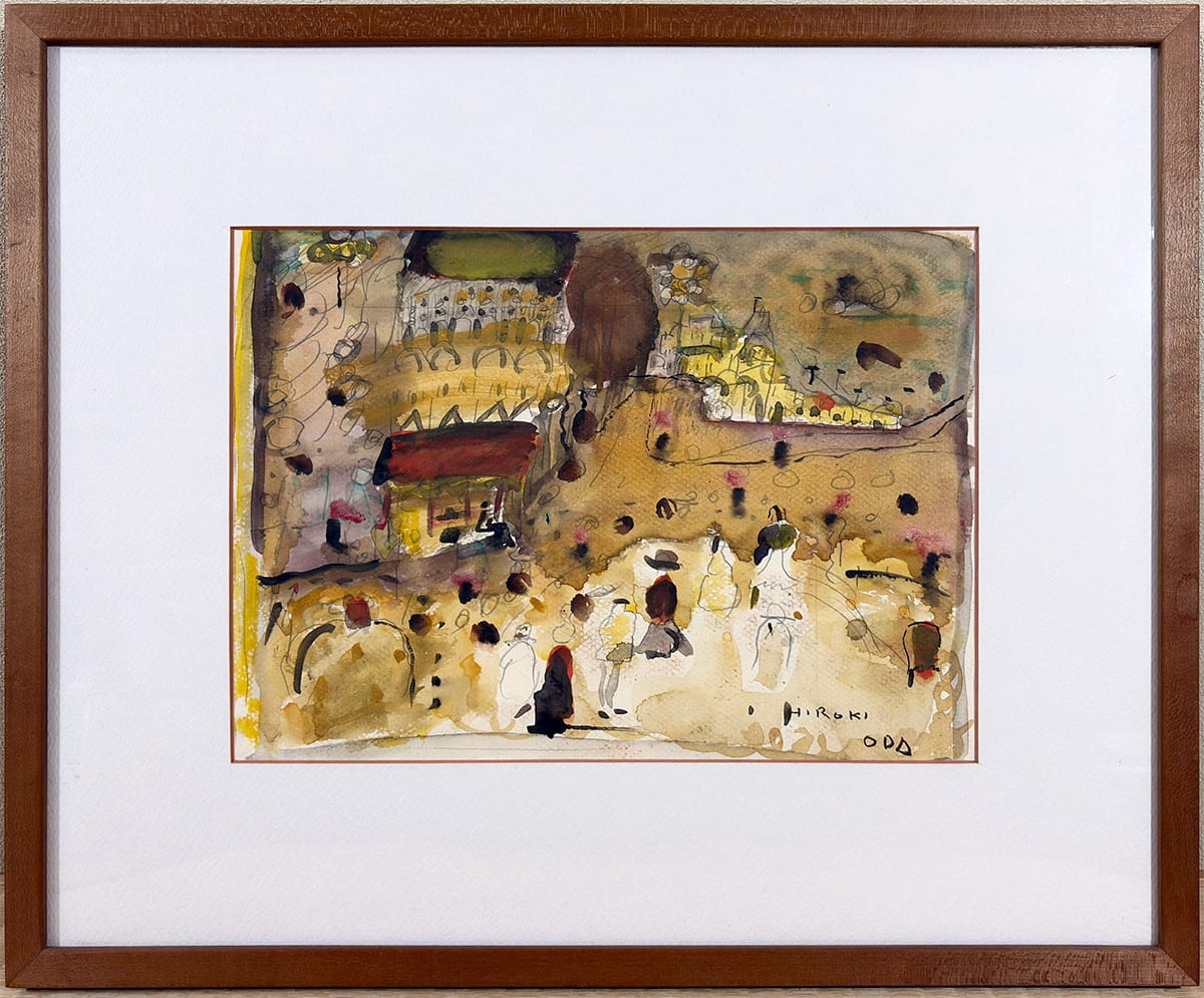 フランス風景｜額（水彩）