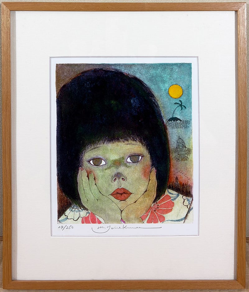 椰子の実｜額（木版画）