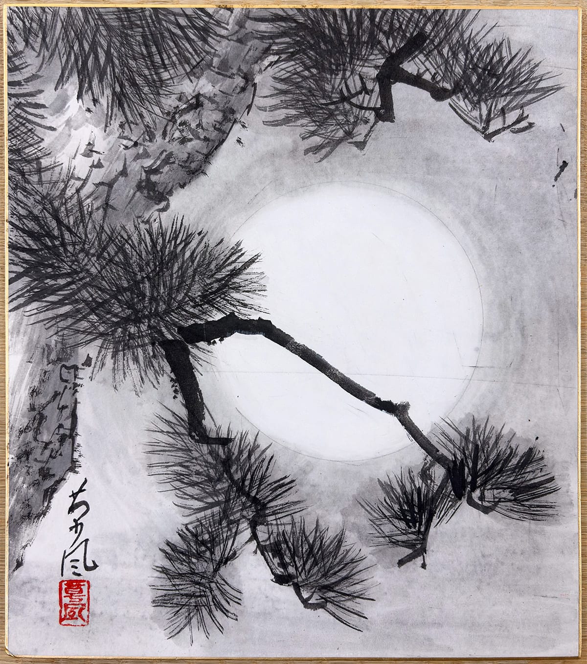 老松朧月｜色紙