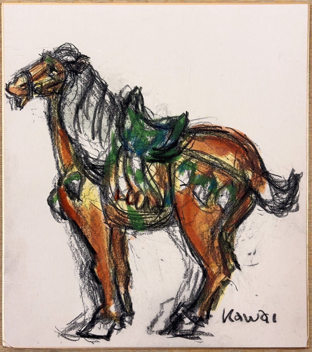 唐三彩馬｜色紙（パステル画）