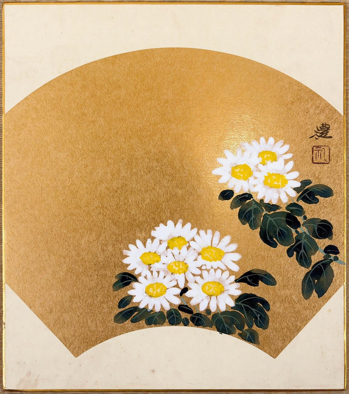 白菊｜色紙（扇面）