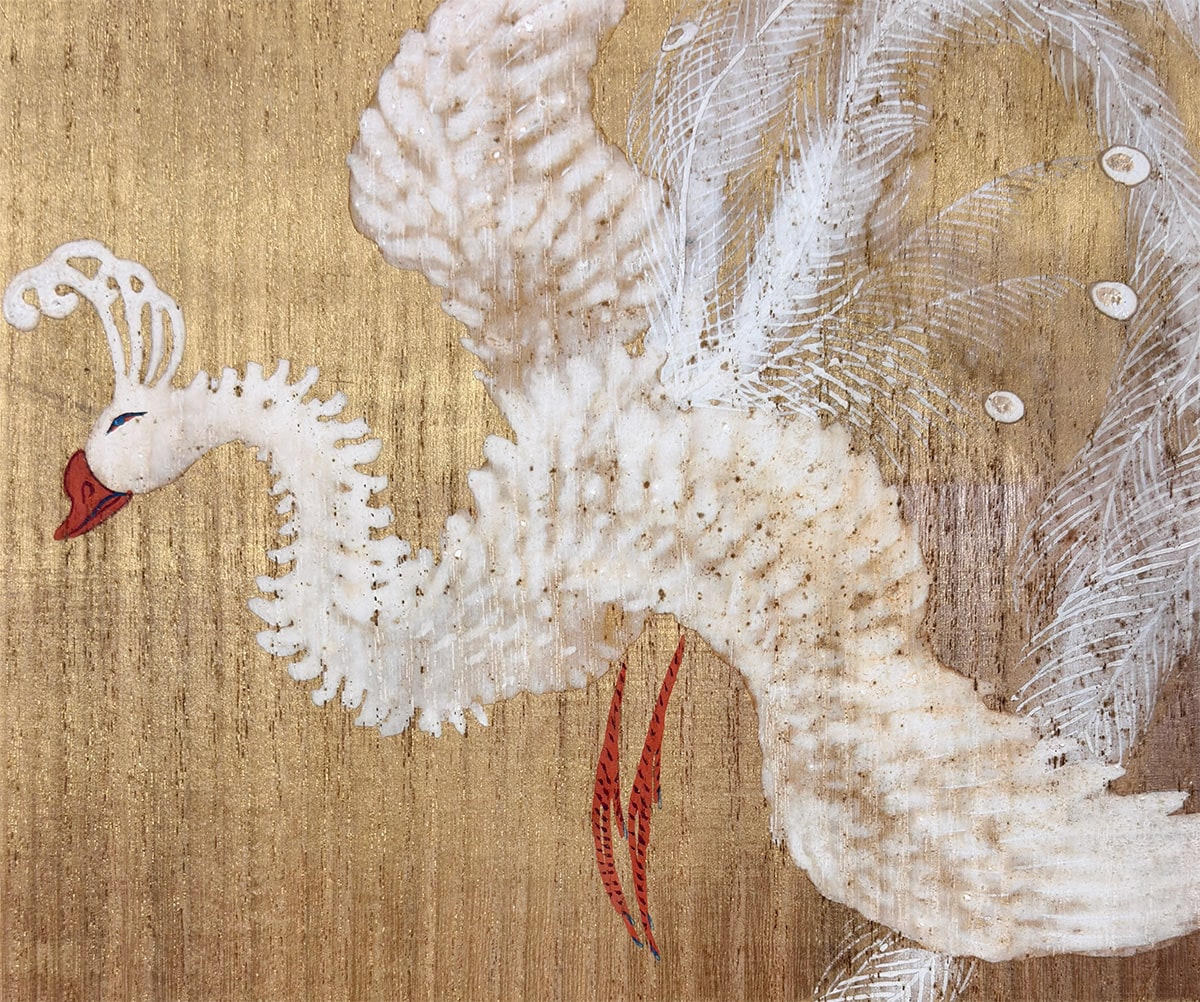 絵画・額装】白鳳凰｜額（桐板） - 林 文塘 作｜掛軸販売・通販・買取