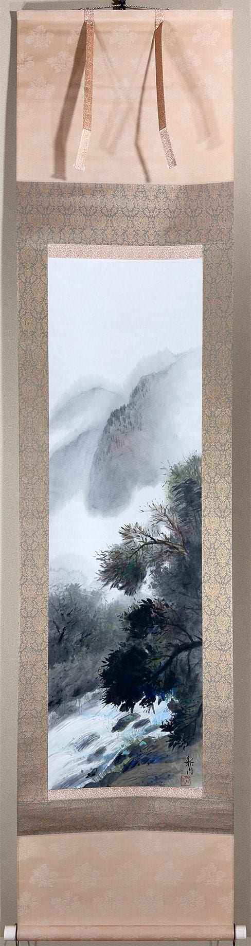 西野 新川 【山雨一辺】 掛軸 - Nishino Shinsen, Japanese hanging scroll (kakejiku)