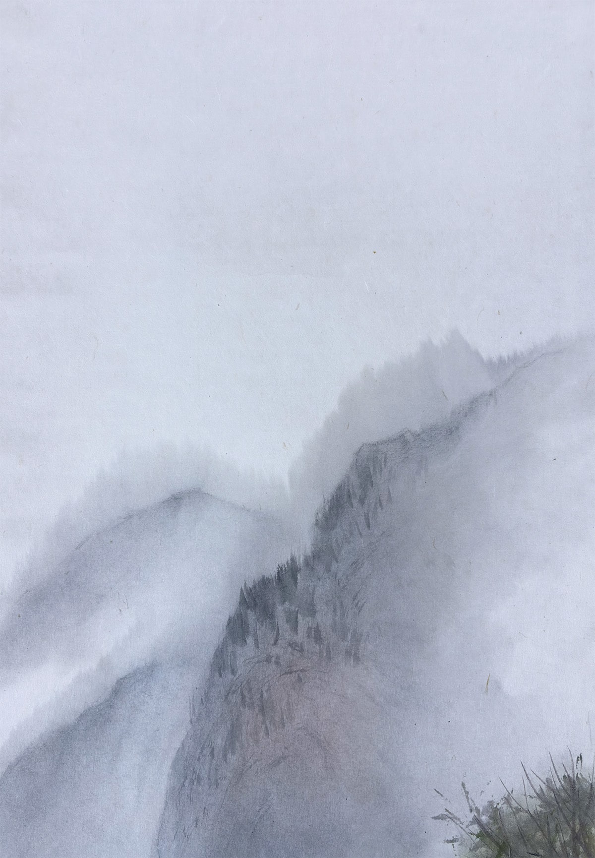西野 新川 【山雨一辺】 掛軸 詳細写真