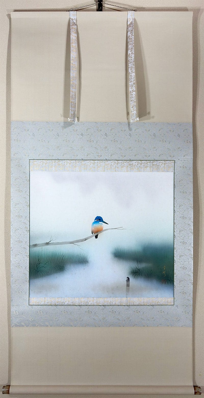 中川 幸彦 【川蝉】 掛軸 - Japanese hanging scroll (kakejiku)