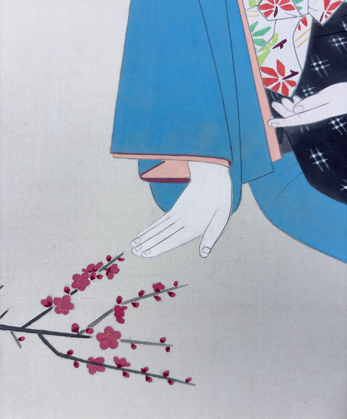 広田 多津 【紅梅美人】 掛軸 詳細写真