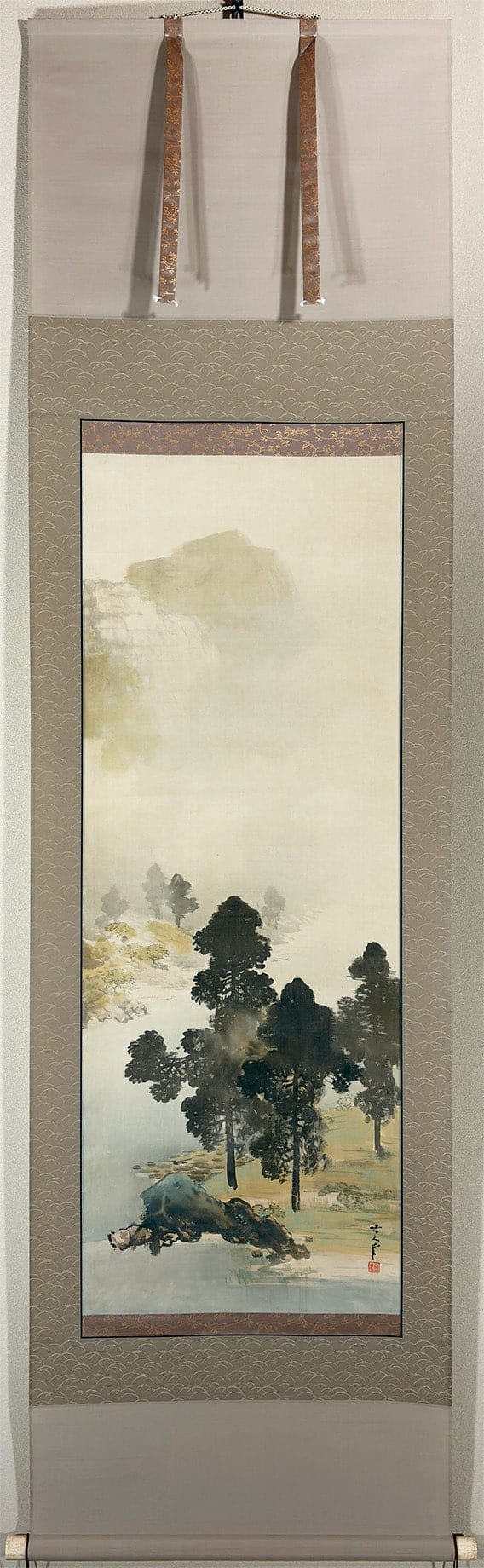 久保田 竹文 【雲樹流泉】 - Kubota Chikubun, Japanese painting (nihonga)