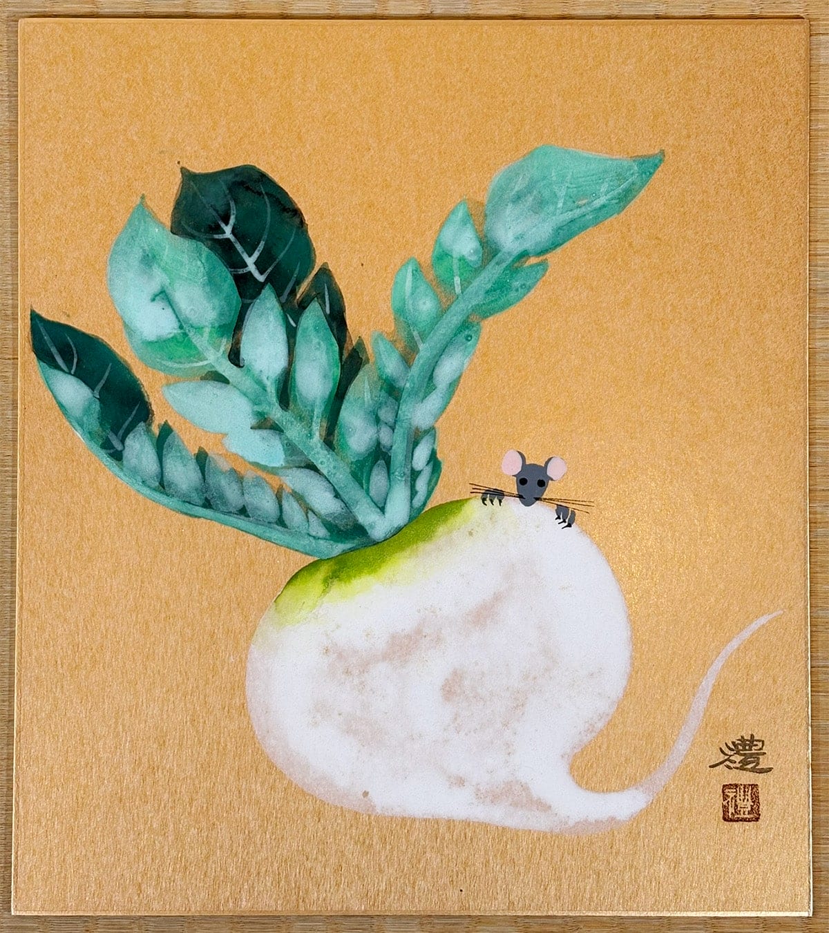 小豆沢 禮 【大黒｜色紙】 色紙・短冊 - Azukizawa Rei, Japanese shikishi and tanzaku board painting