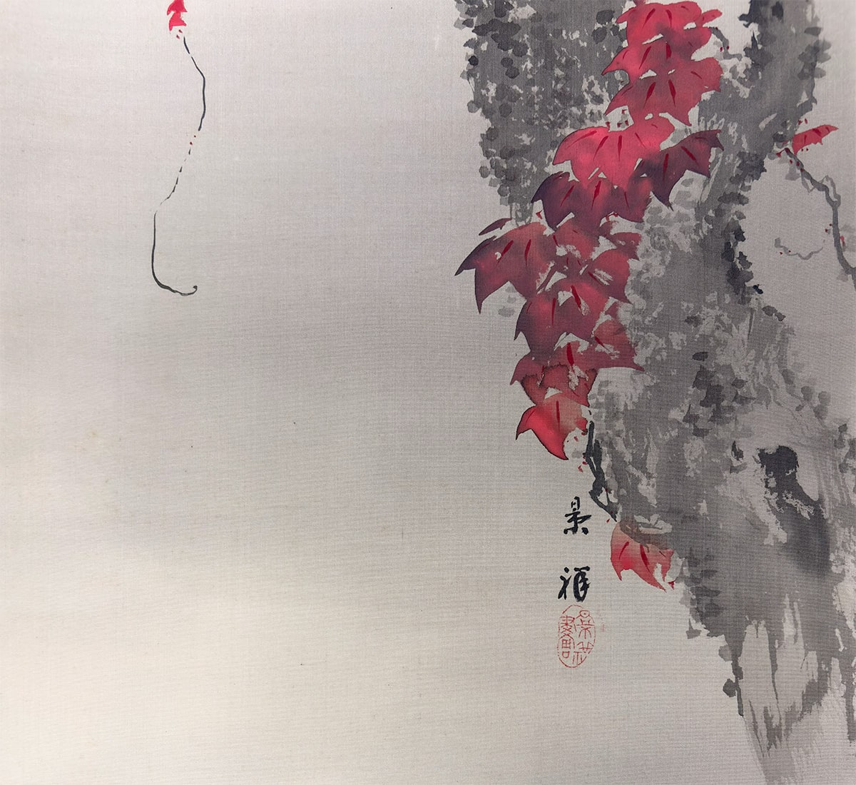 今尾 景祥 【紅蔦鵯】 掛軸 詳細写真
