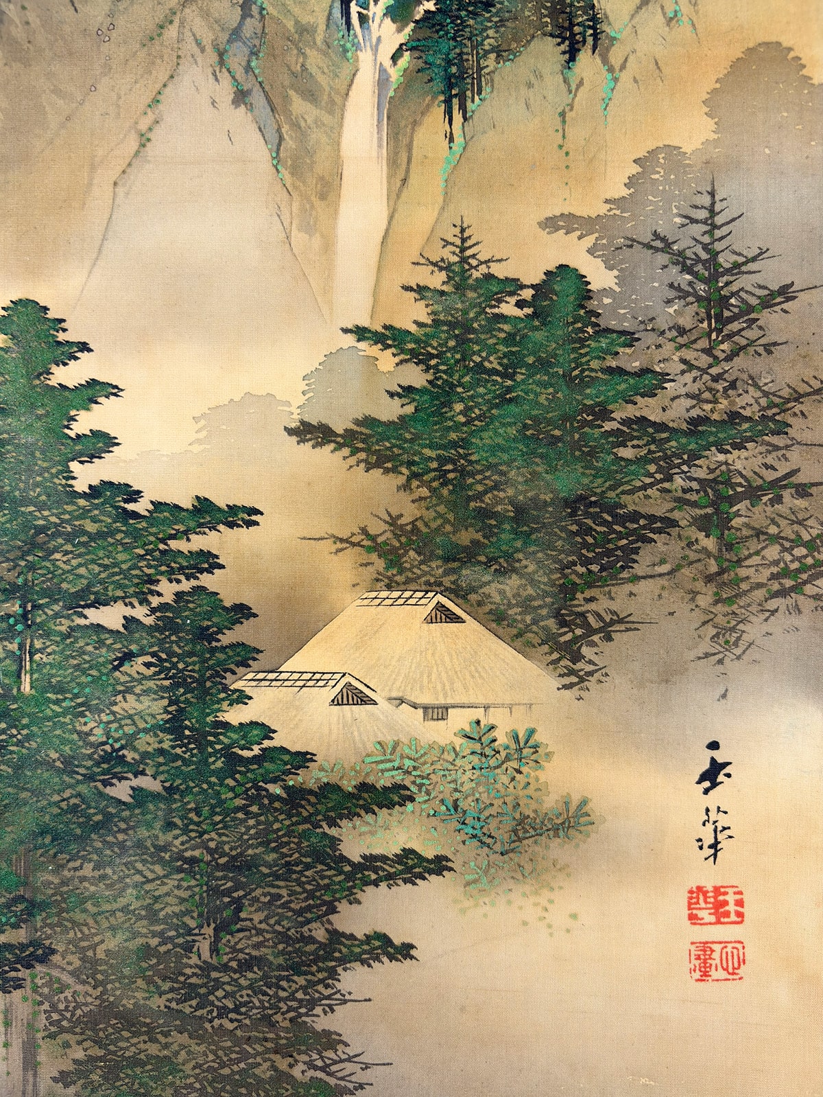 田平 玉華 【月下山家｜ミニ掛軸】 掛軸 詳細写真
