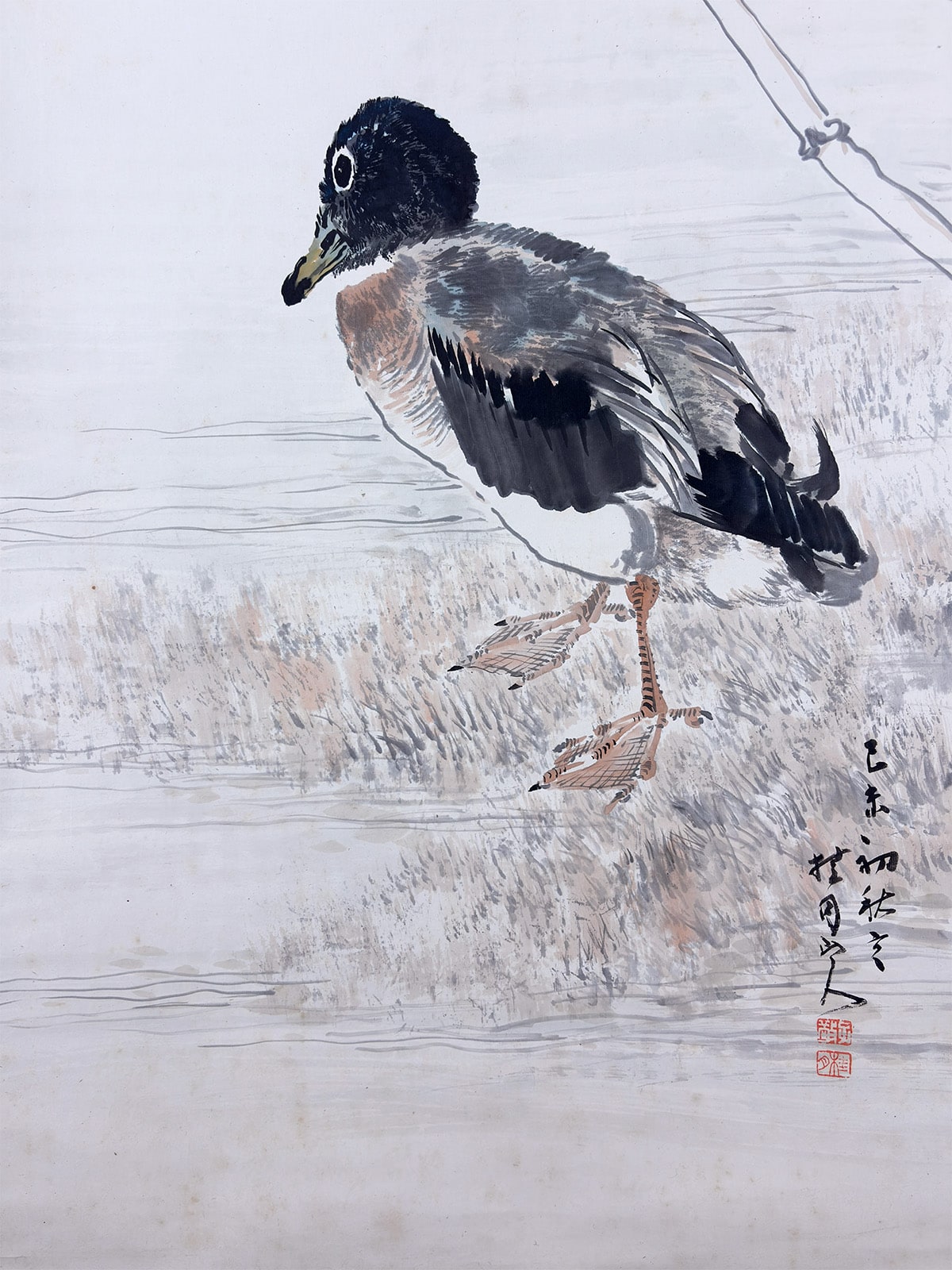 松林 桂月 【梅竹孤鳧（ばいちくこふ）】 掛軸 詳細写真