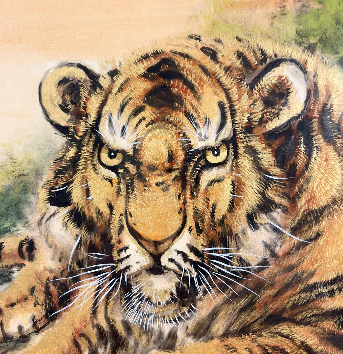 堀江 玉鳳 【猛虎｜額（色紙6号）】 絵画・額装 詳細写真