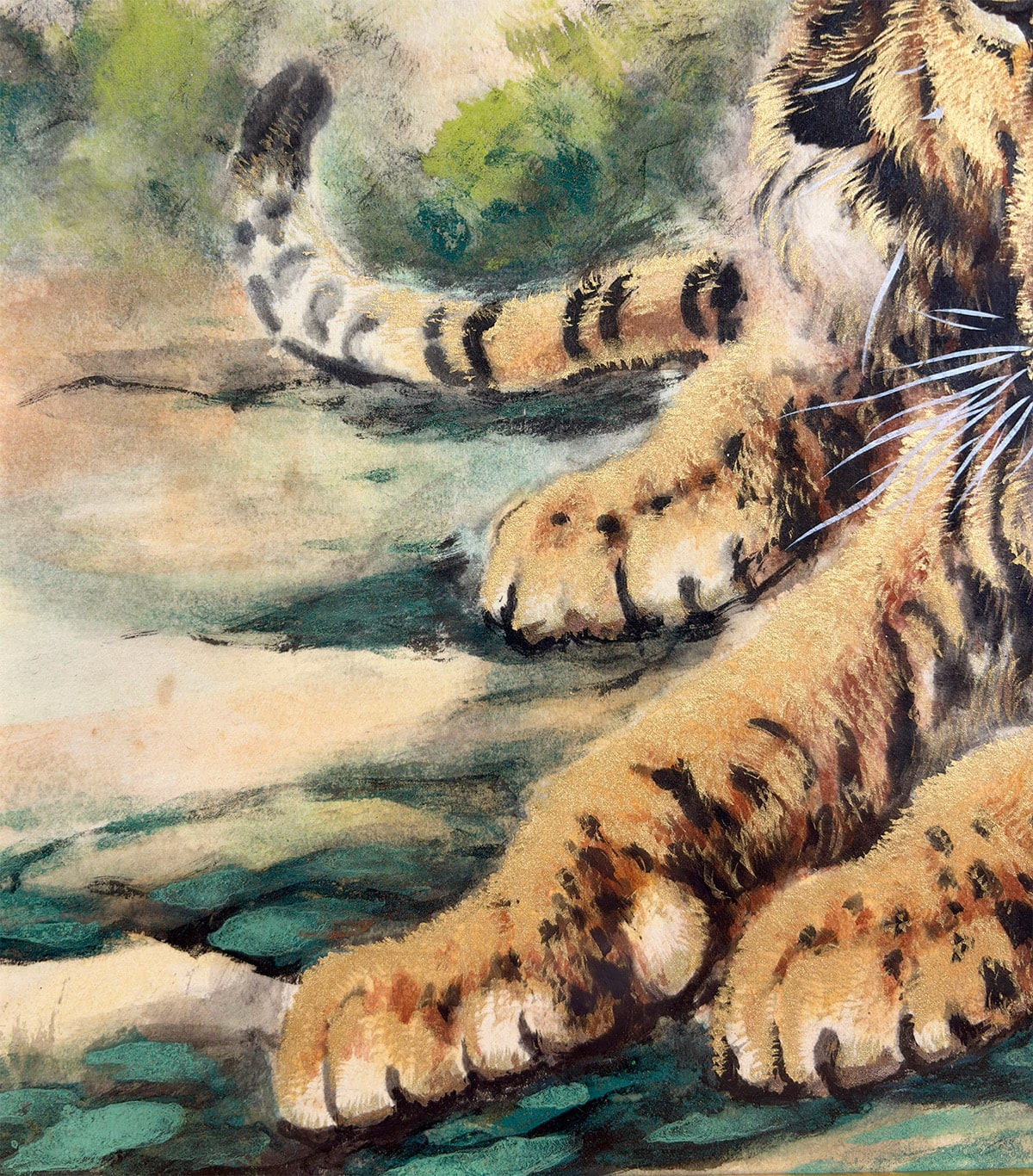堀江 玉鳳 【猛虎｜額（色紙6号）】 絵画・額装 詳細写真