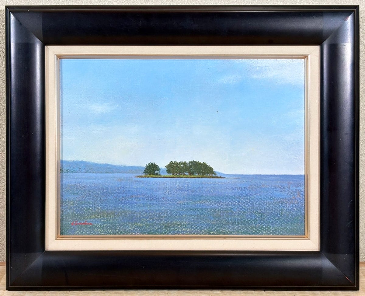 鶴原 勲 【嫁ヶ島｜額（油彩・F4号）】 絵画・額装 - Tsuruhara Isao, Japanese framed painting