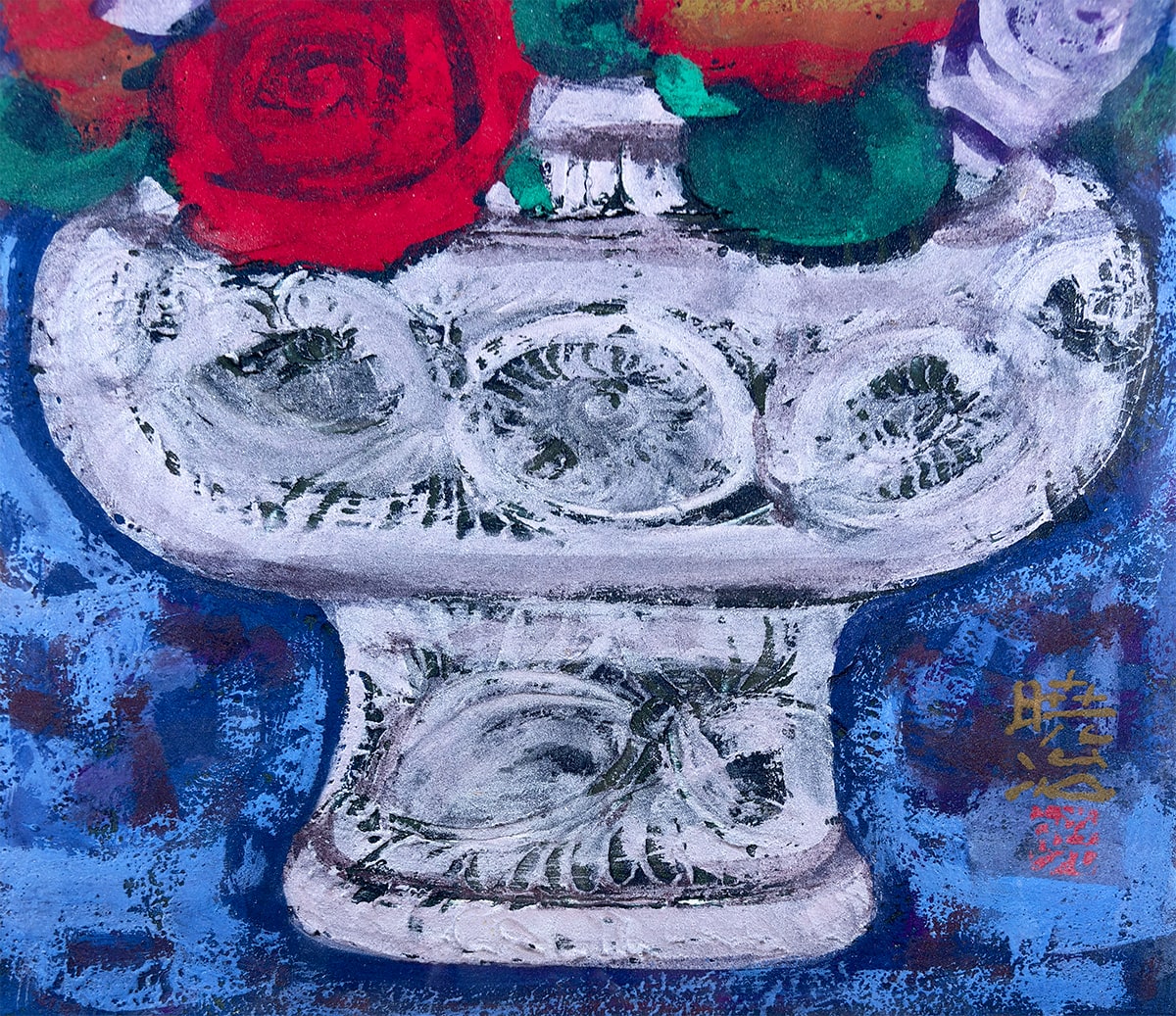 幸田 暁治 【薔薇｜額（8号）】 絵画・額装 詳細写真