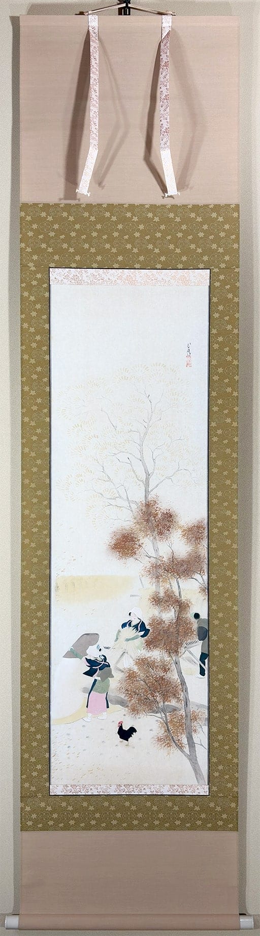 鳳挙 【秋の農耕】 掛軸 - Japanese hanging scroll (kakejiku)