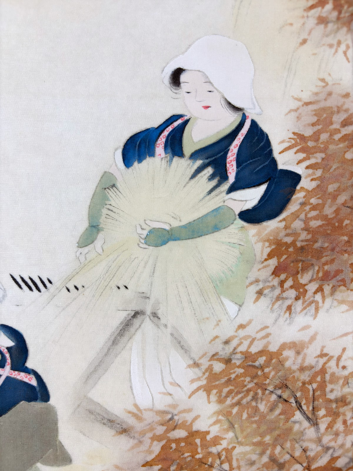 鳳挙 【秋の農耕】 掛軸 詳細写真