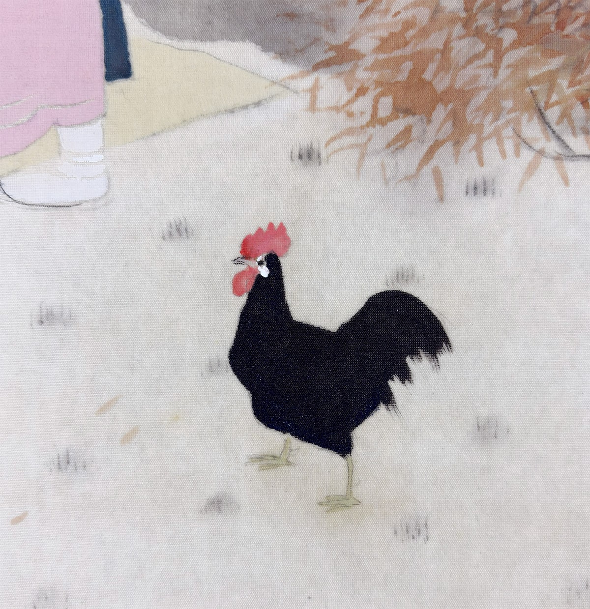 鳳挙 【秋の農耕】 掛軸 詳細写真
