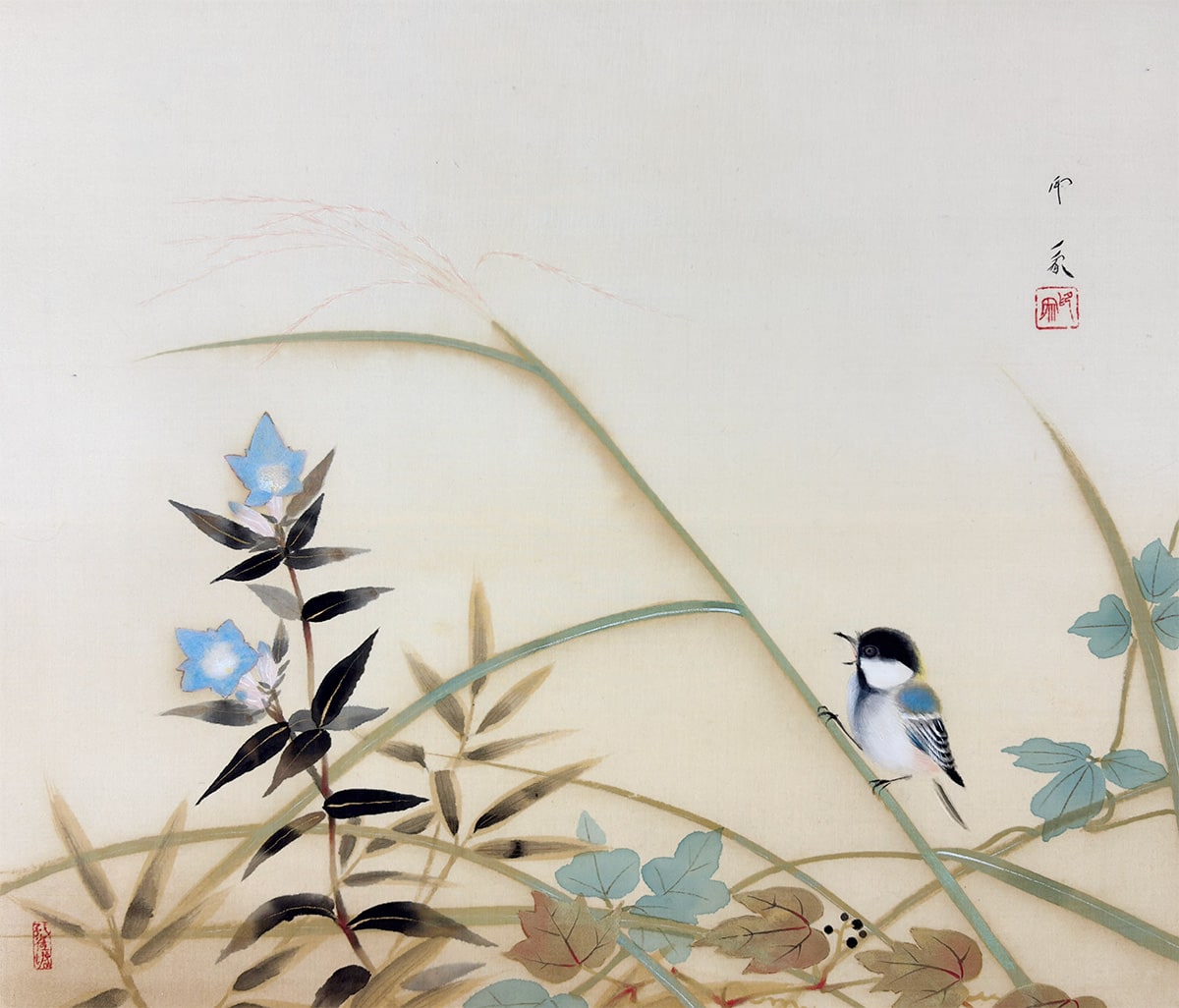 堂本 印象 【花野】 掛軸 詳細写真