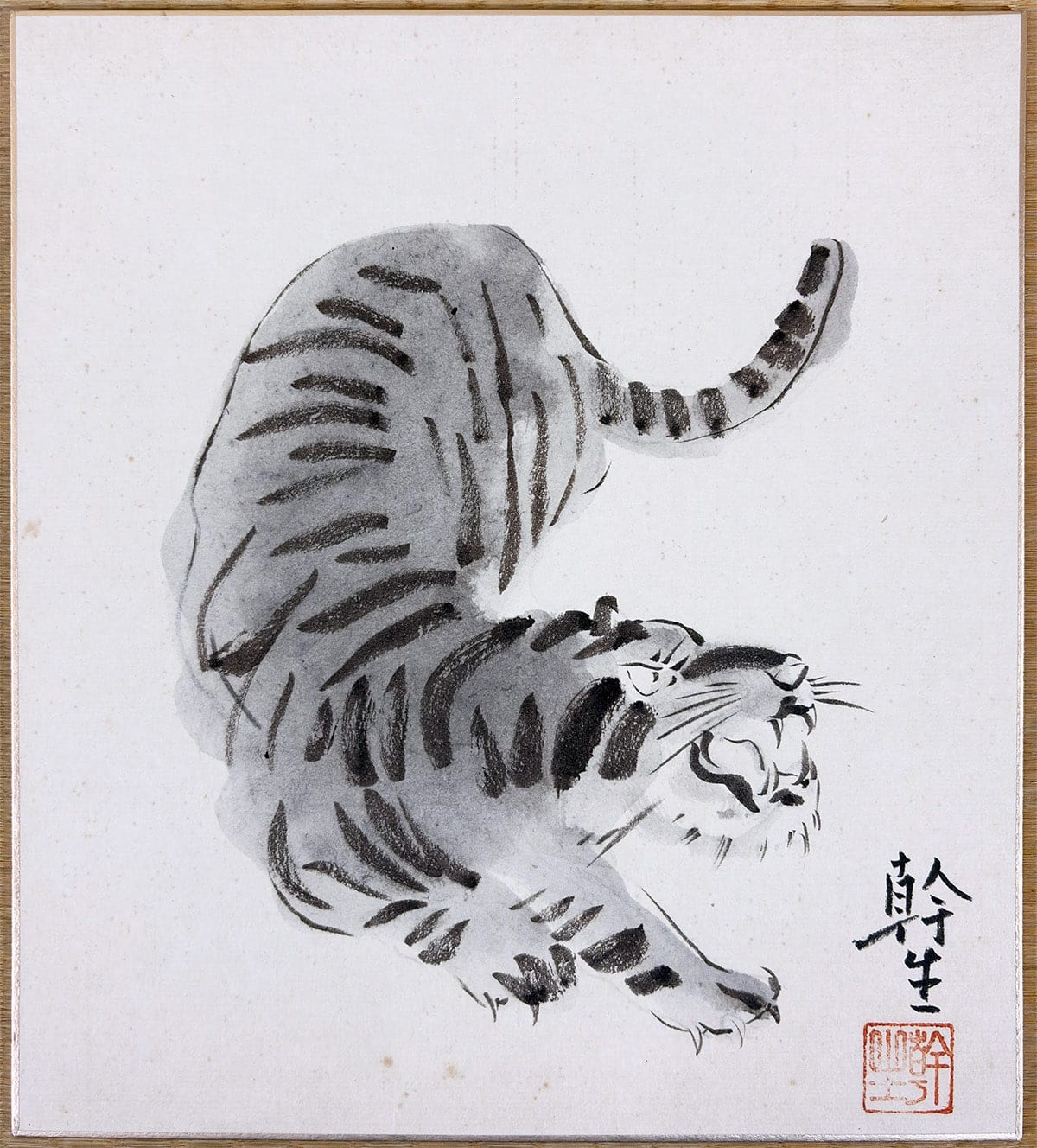 園山 幹生 【猛虎｜色紙】 色紙・短冊 - Sonoyama Mikio, Japanese shikishi and tanzaku board painting