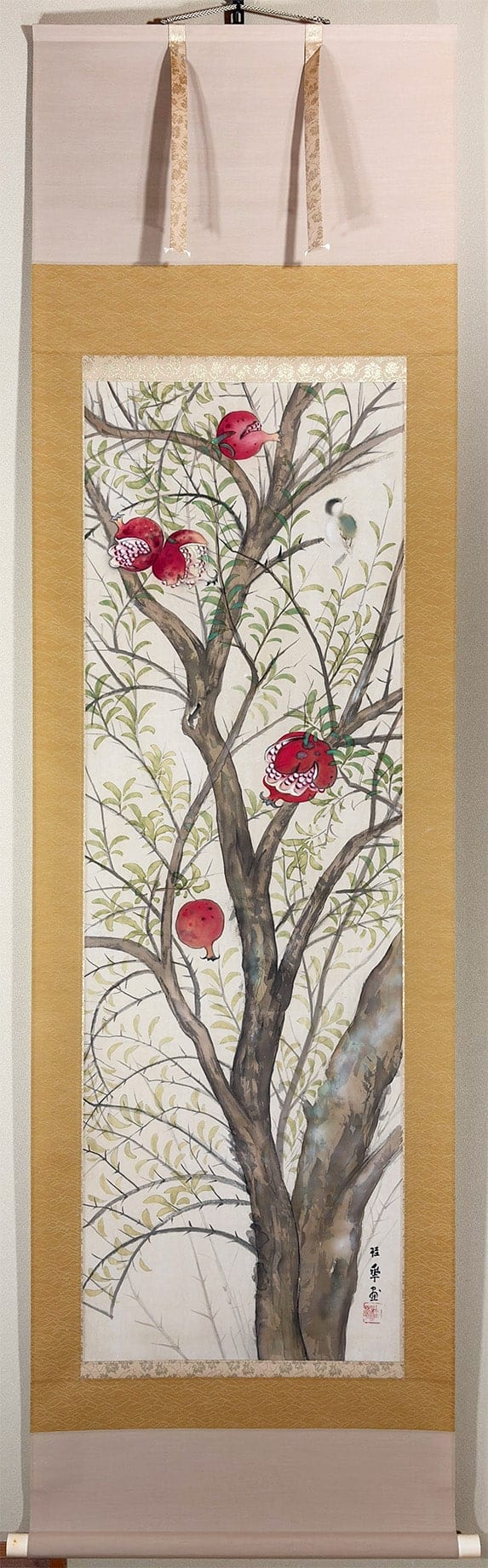 金島 桂華 【柘榴】 掛軸 - Kanashima Keika, Japanese hanging scroll (kakejiku)
