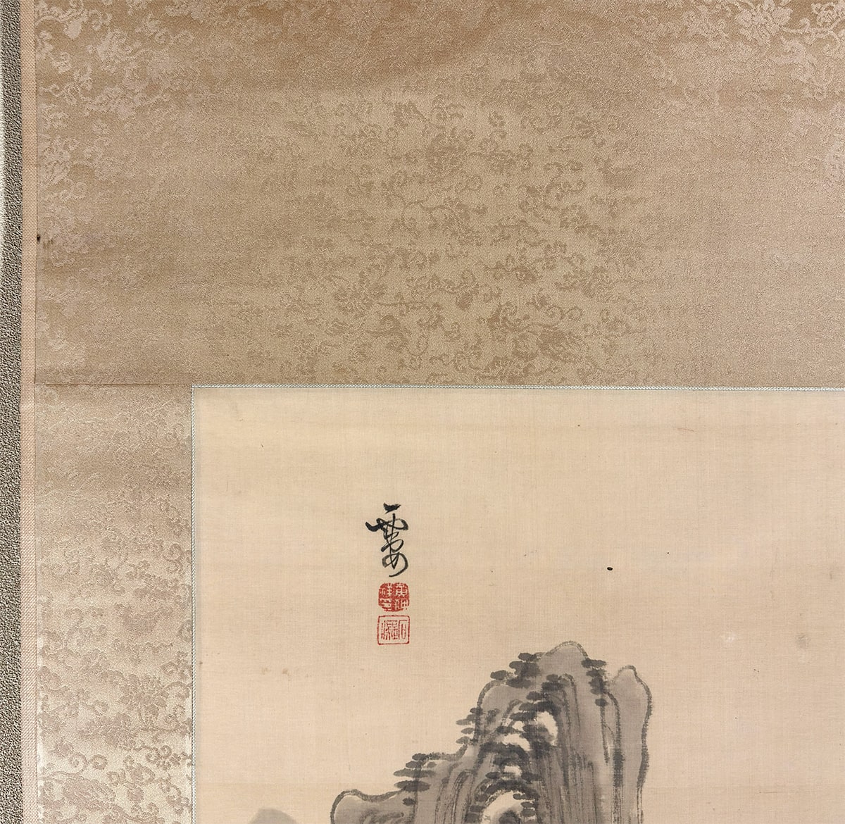 横山 雲南 (黄仲祥) 【水墨山水（別号：雲安）】 掛軸 詳細写真