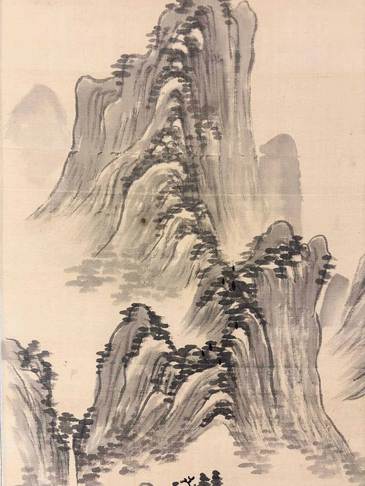 横山 雲南 (黄仲祥) 【水墨山水（別号：雲安）】 掛軸 詳細写真
